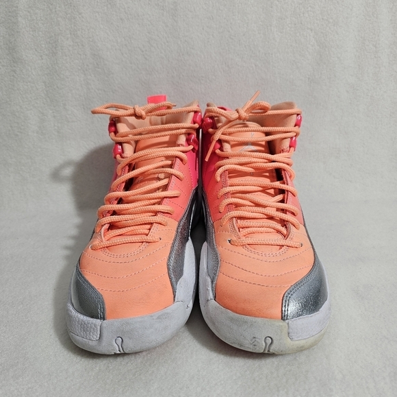Air Jordan 12 Retro GS Sunrise Pink Basketball Sneakers - Picture 2 of 6